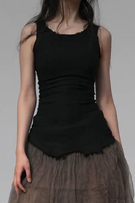 MARC LE BIHAN (stretch short vest) 26901 black